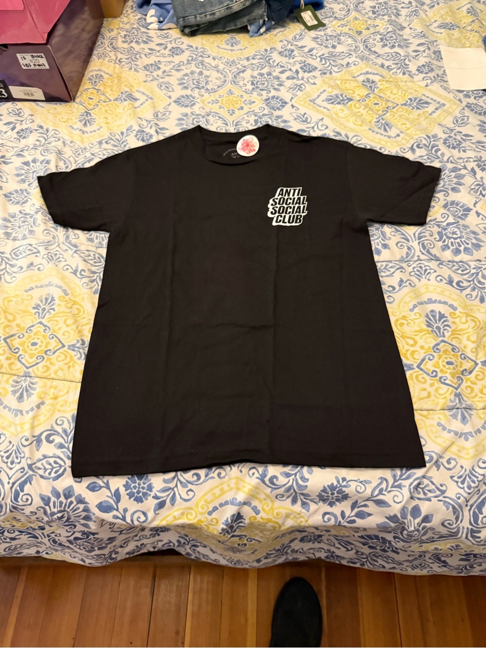 Anti Social Social Club Black Tee with White Chest Logo